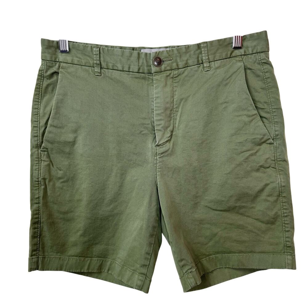 EVERLANE 7" Chino Shorts Women's 32 Green High Waisted Casual Minimalist Capsule